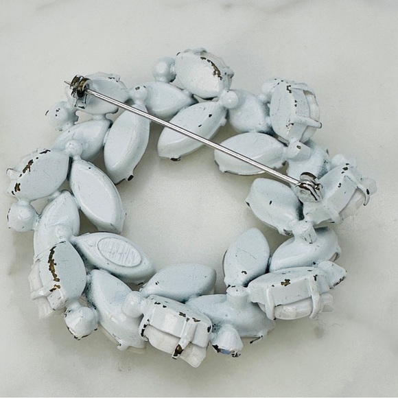 Vintage Regency Signed Brooch Aurora Borealis Rhinestone Circle Pin 1950s Rare - Picture 9 of 10